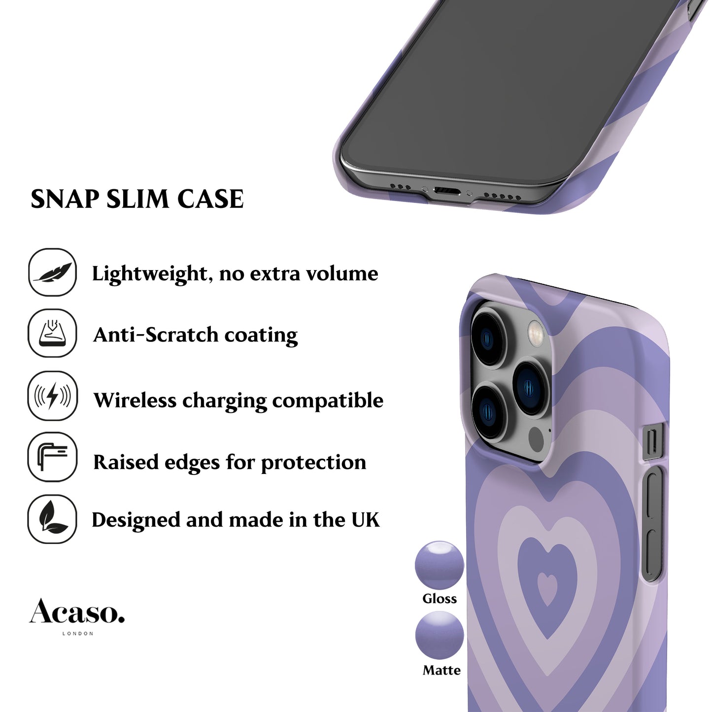 Retro Heart Lilac Phone Case