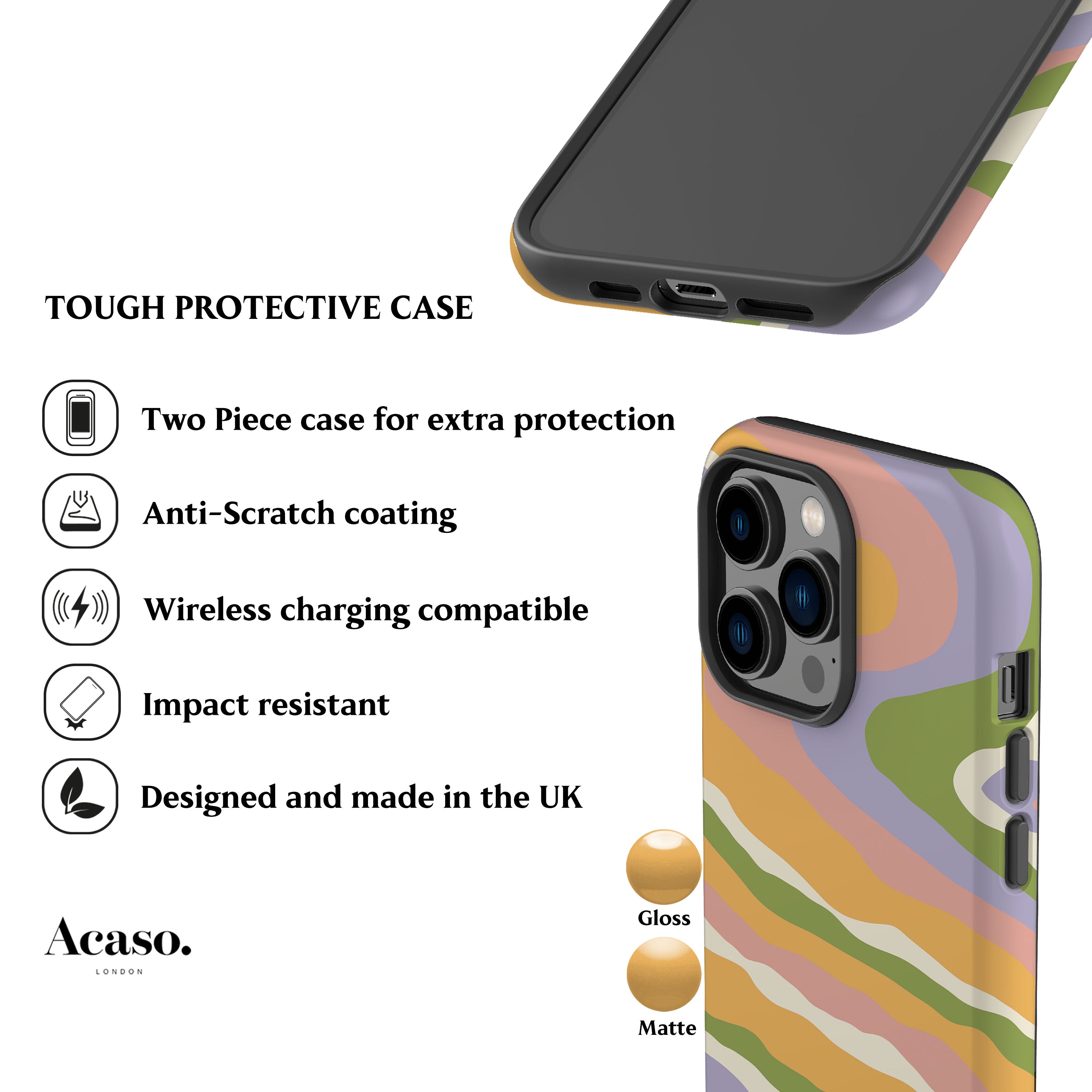 Retro Wavy Phone Case