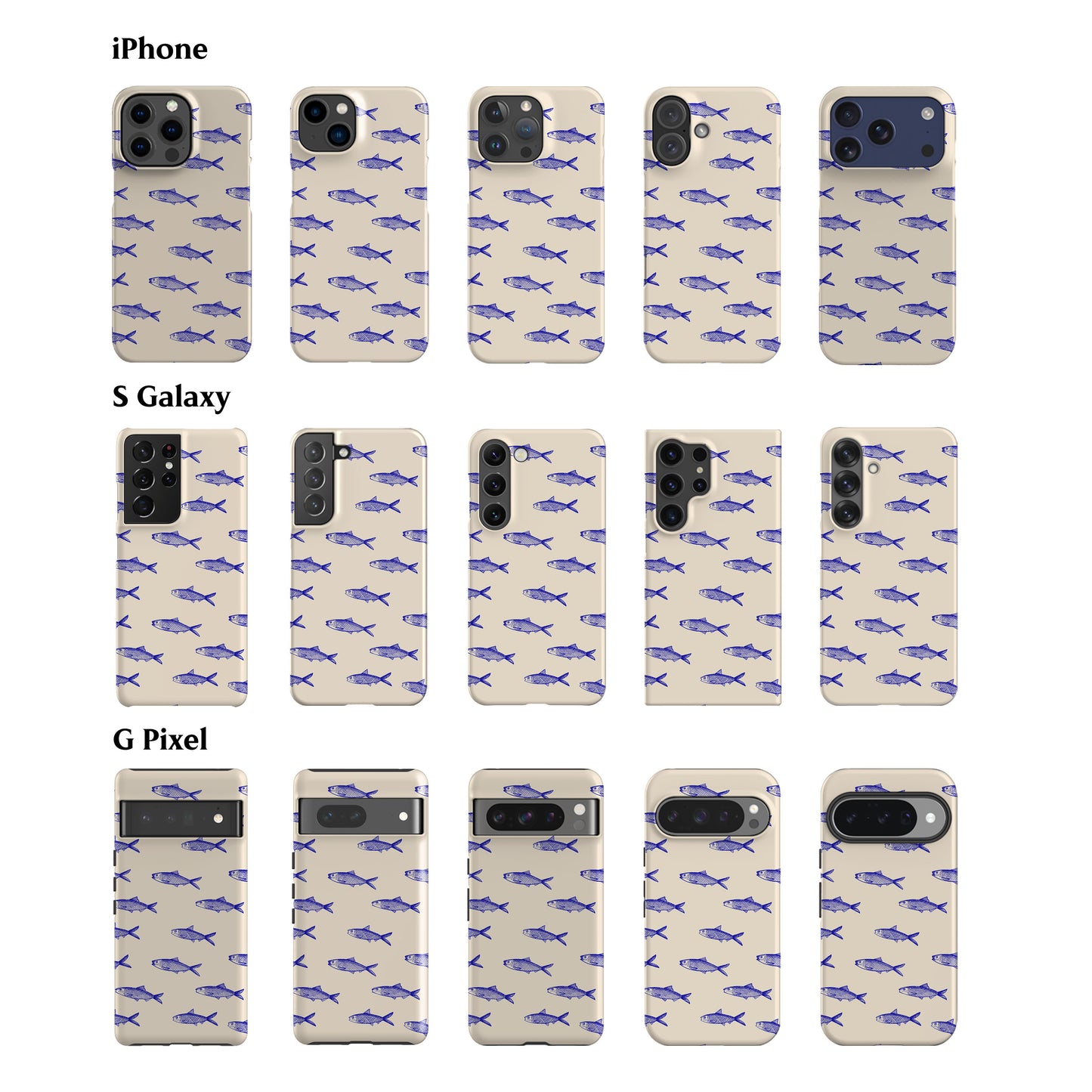 Blue Sardines Phone Case