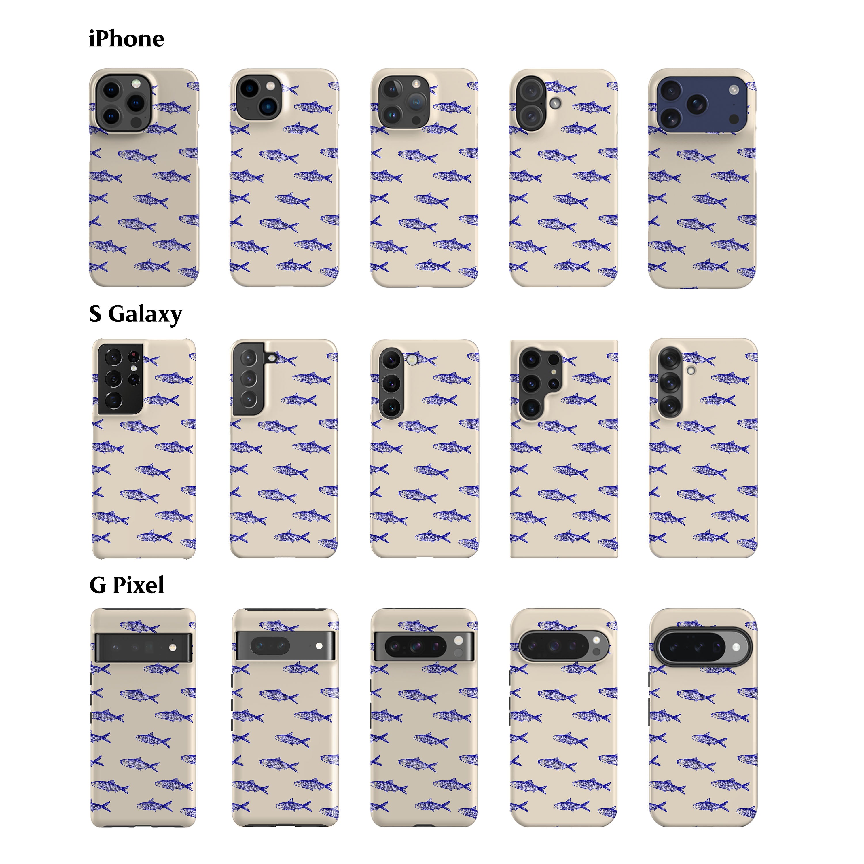 Blue Sardines Phone Case