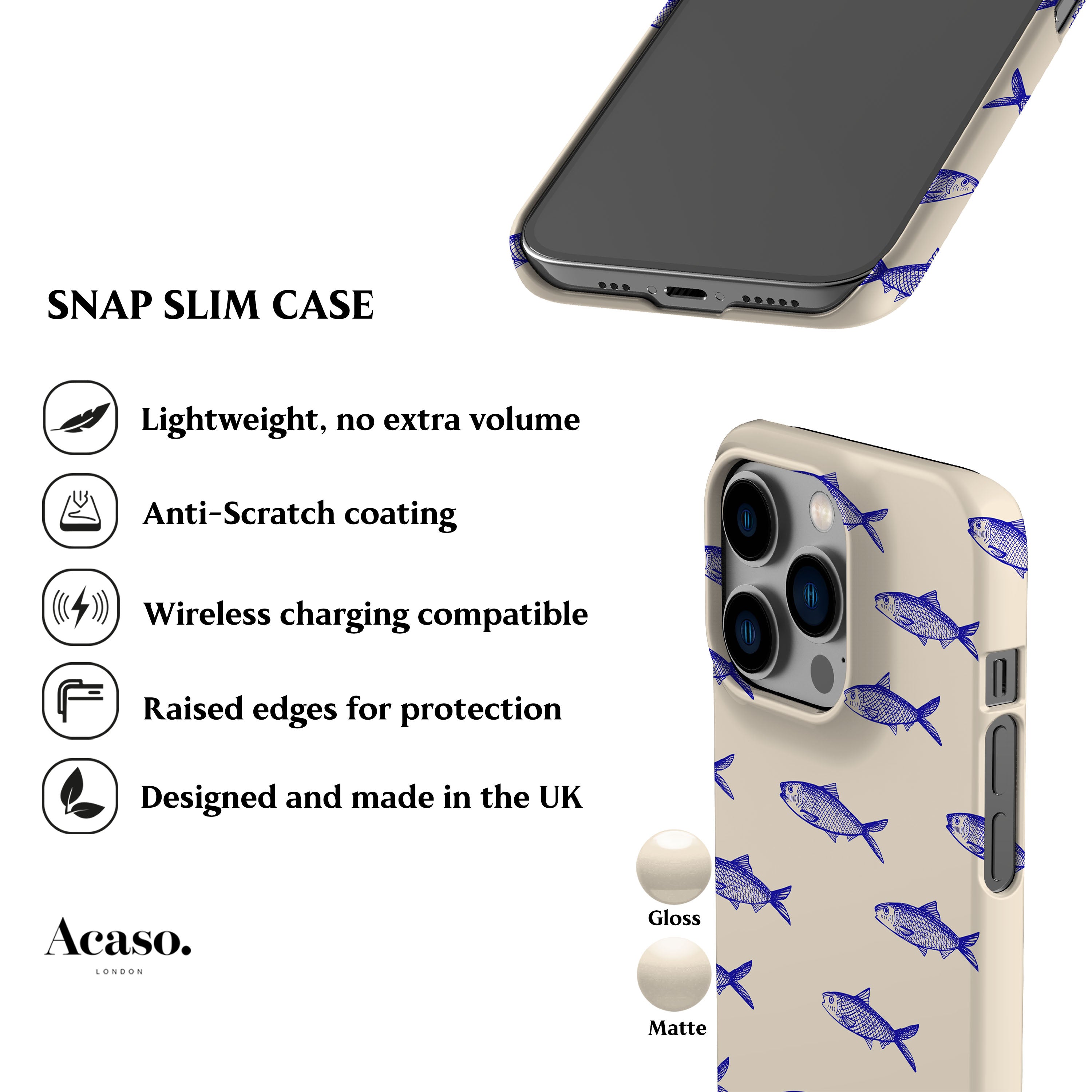 Blue Sardines Phone Case