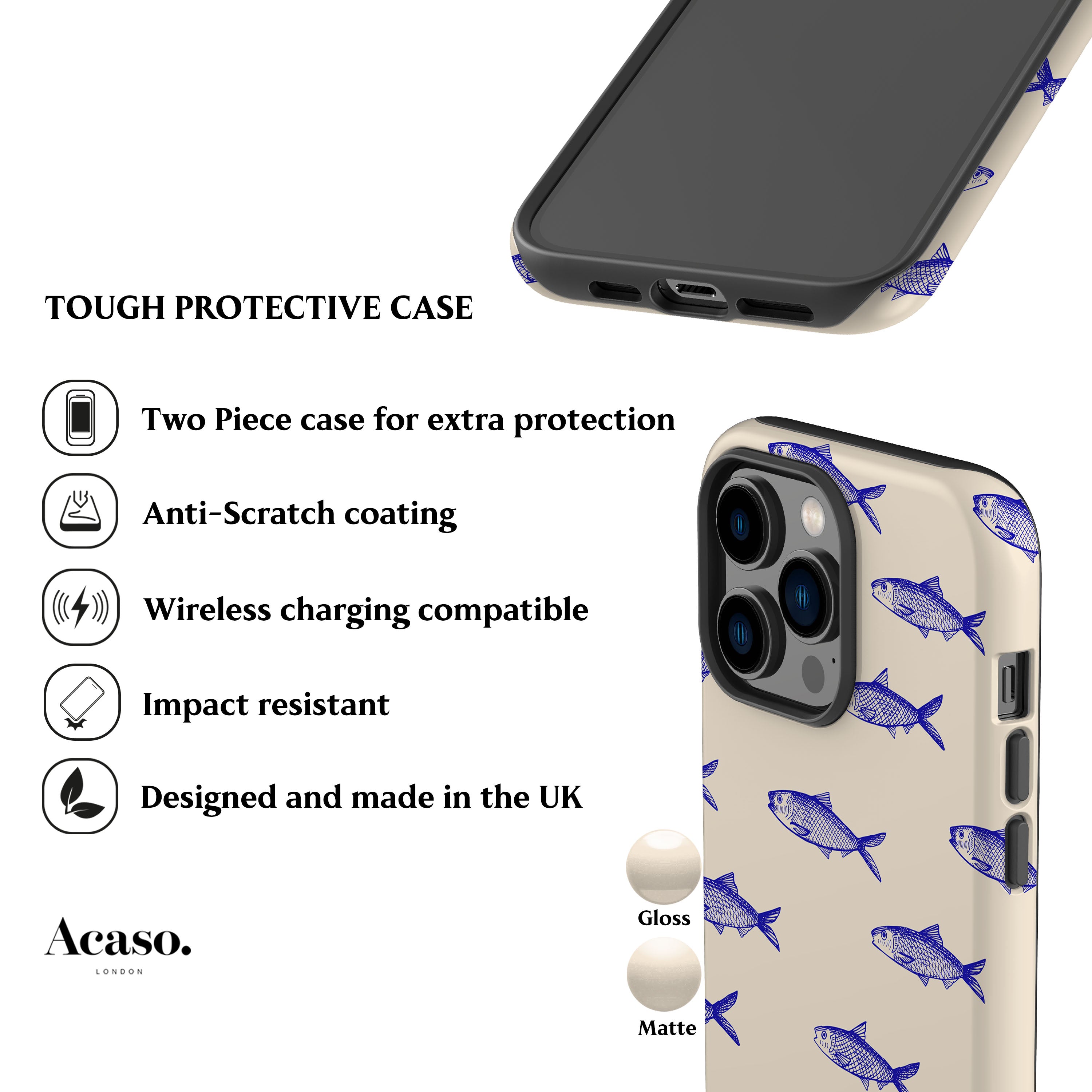Blue Sardines Phone Case