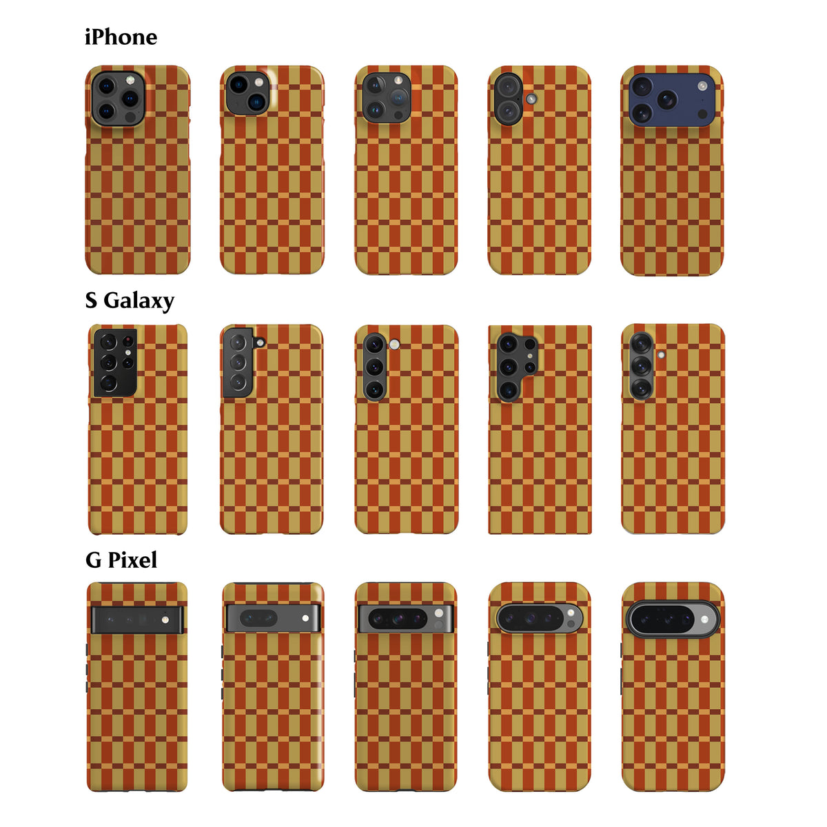 Rust Sage Checkers Phone Case