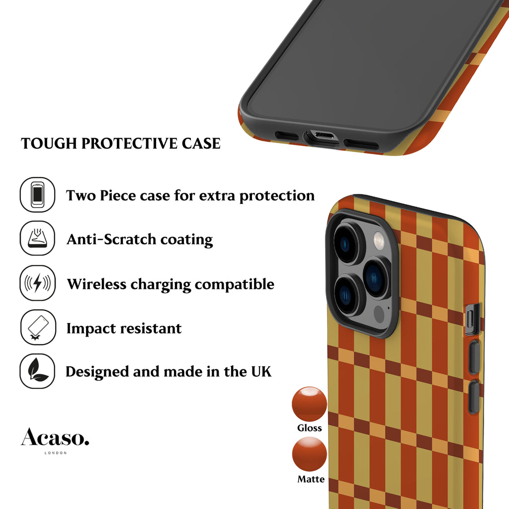 Rust Sage Checkers Phone Case