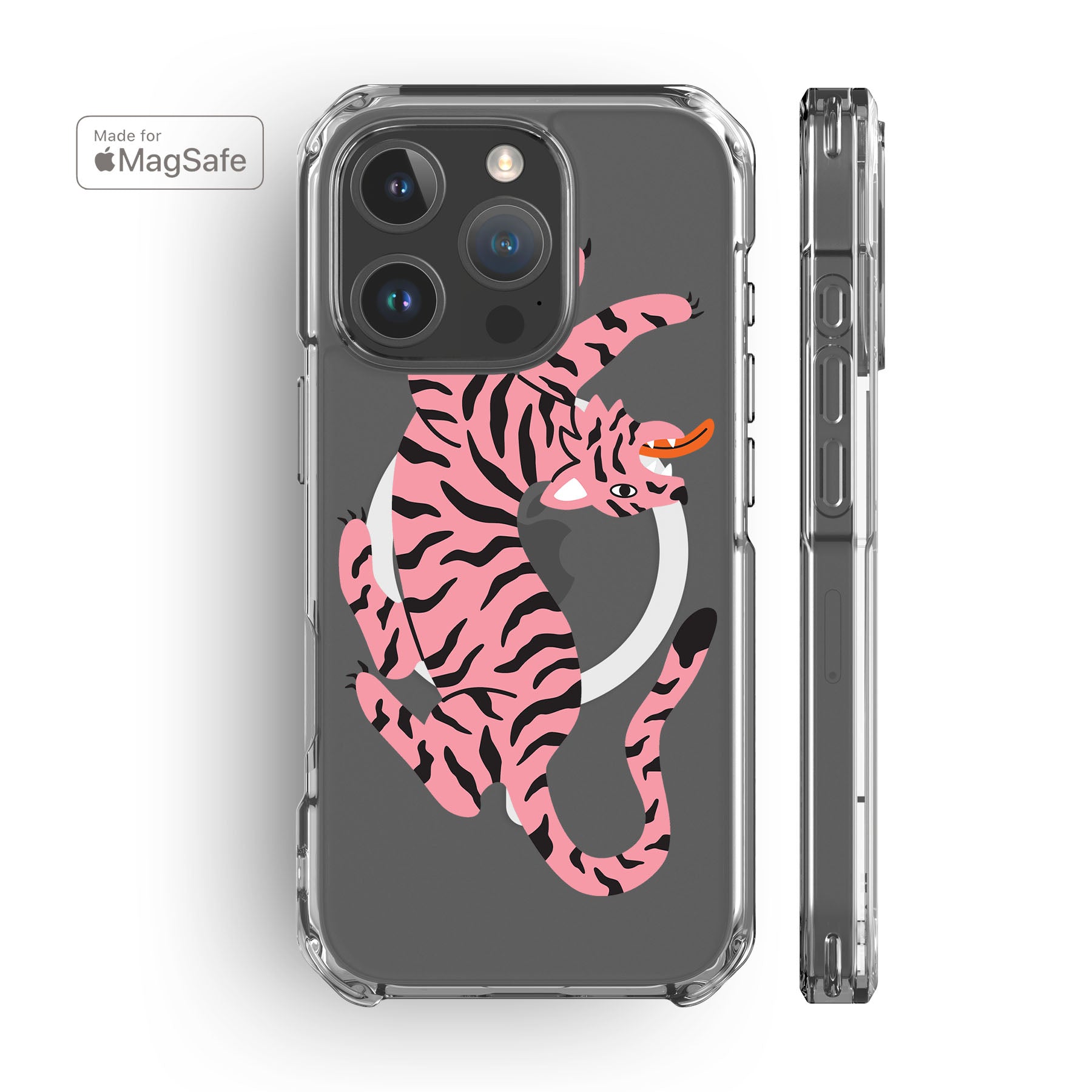 Silly Tiger Clear MagSafe iPhone Case