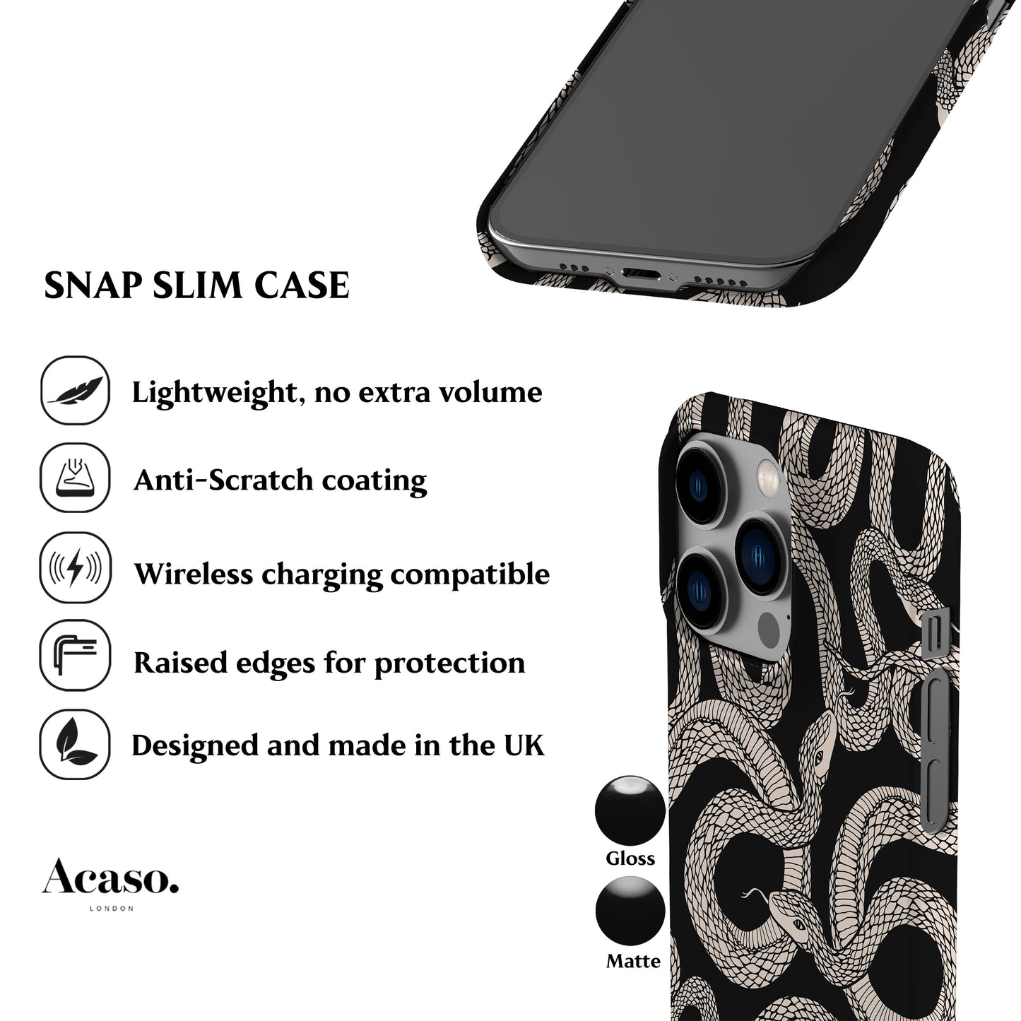 Black Snakes Phone Case