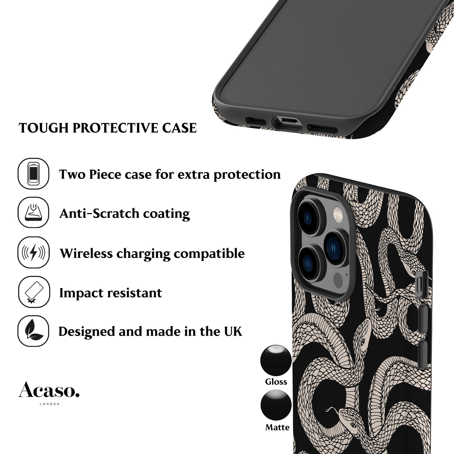 Black Snakes Phone Case