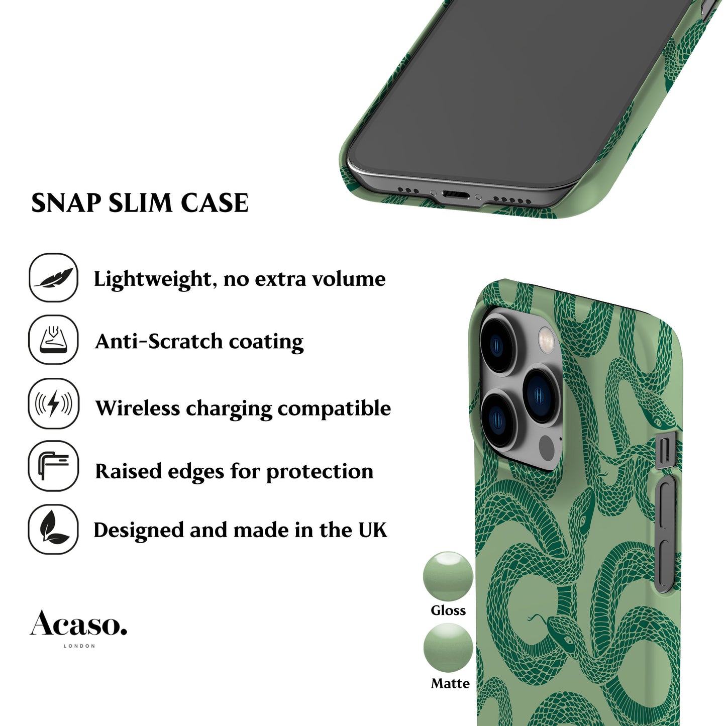 Green Snakes Phone Case