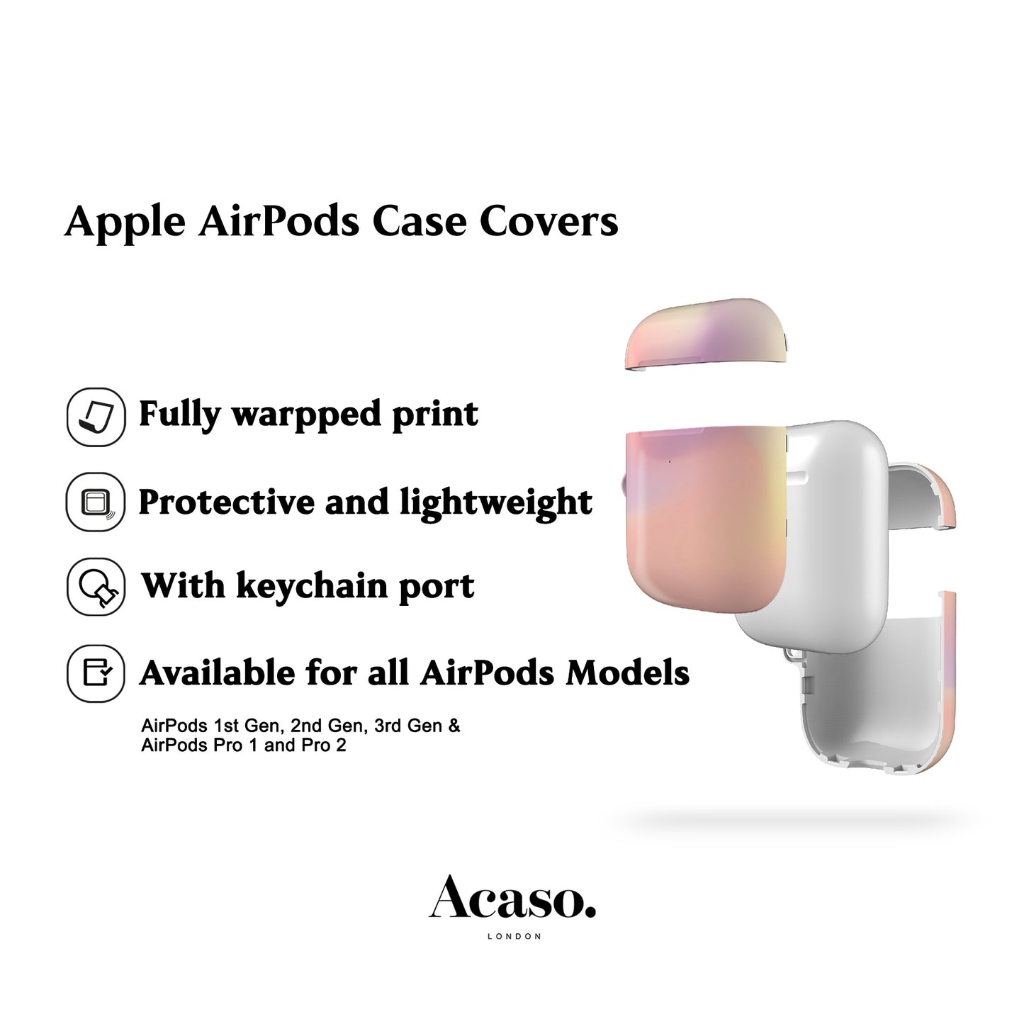 Soft Aura Pink AirPods Case Cover