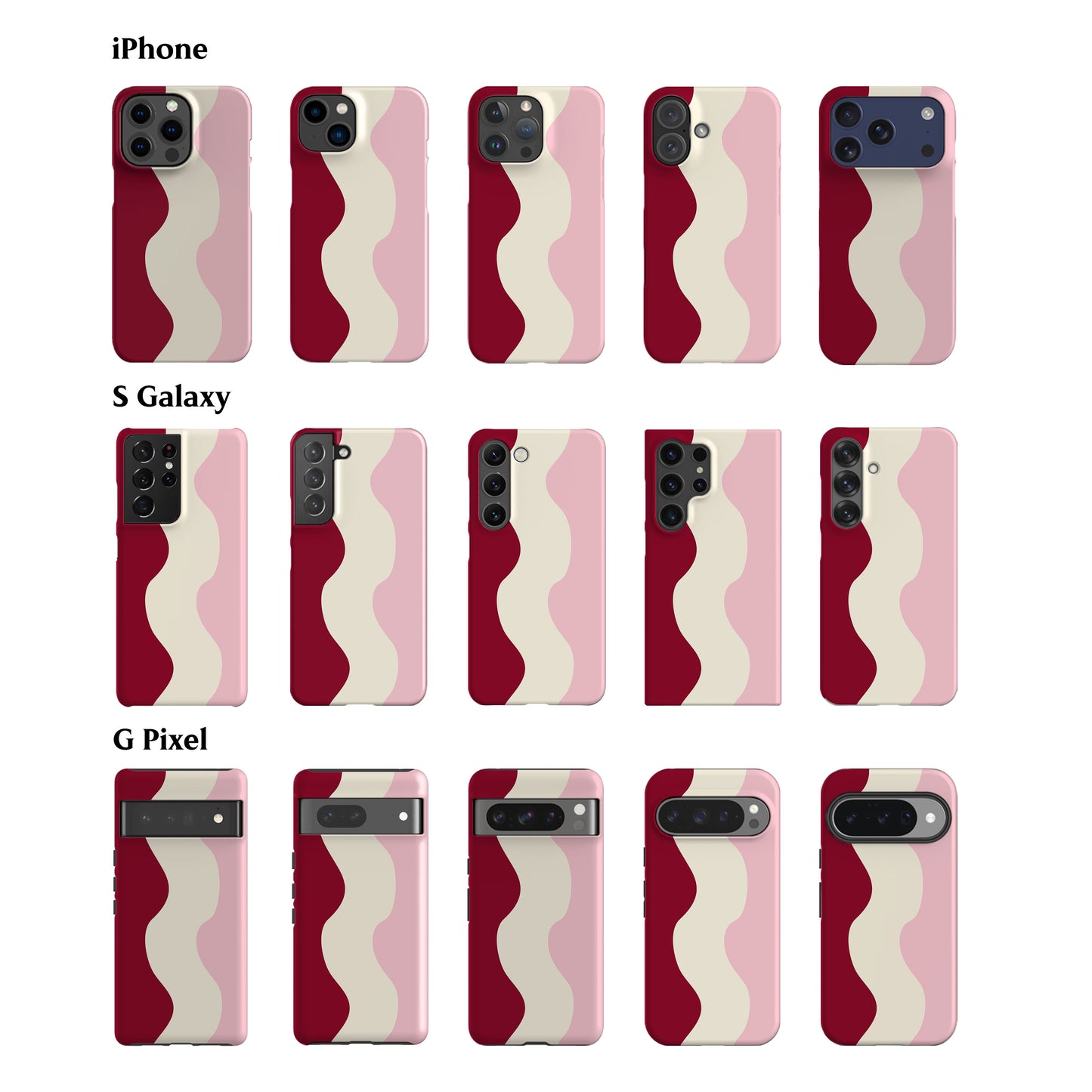 Soft Cream Maroon Pink Phone Case