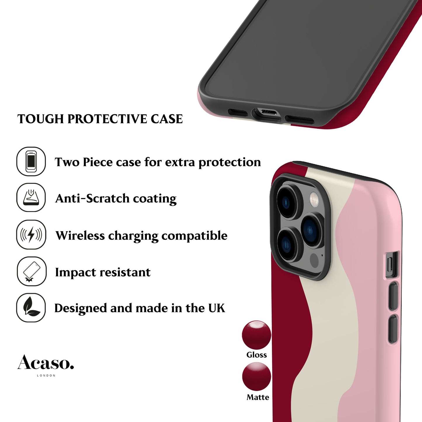 Soft Cream Maroon Pink Phone Case