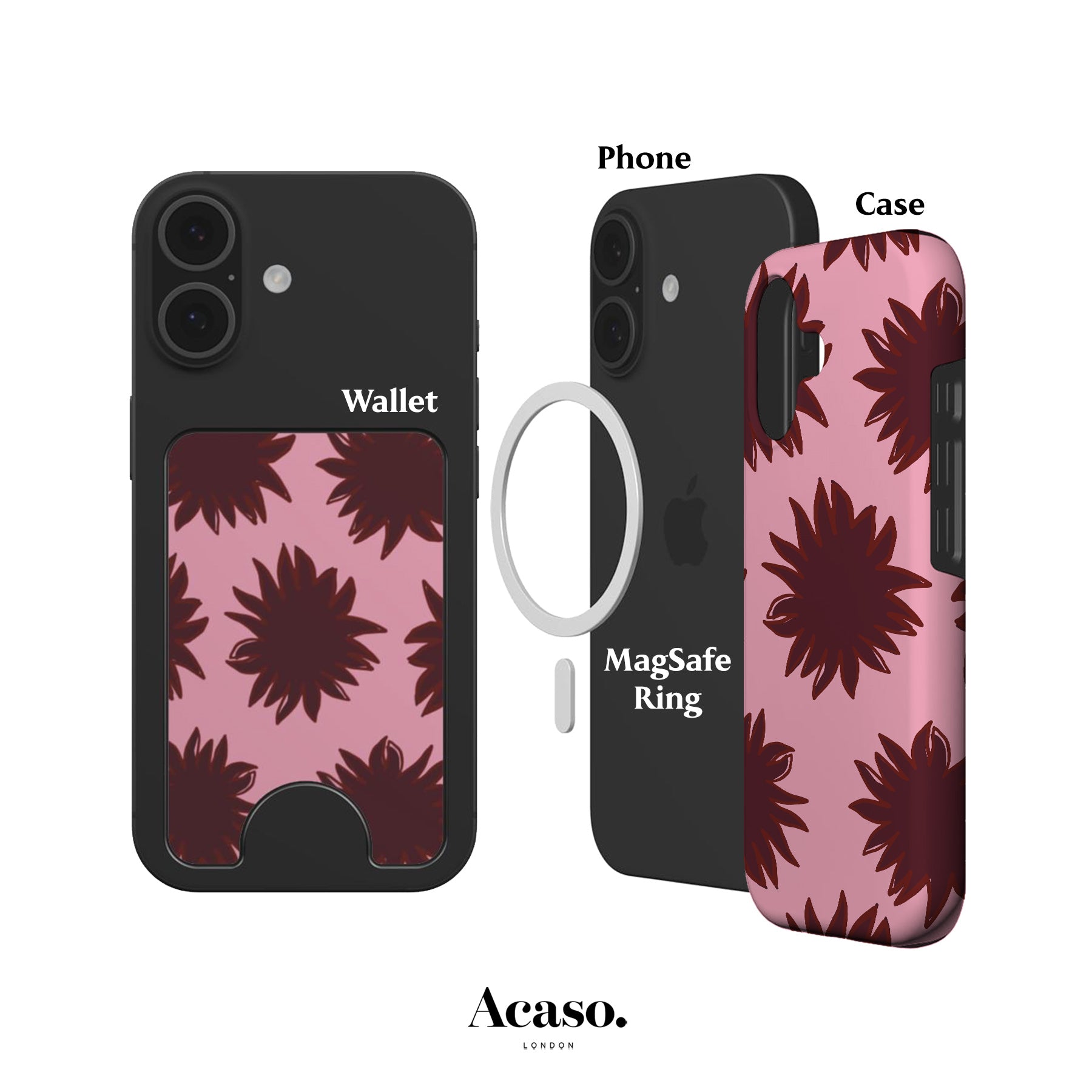 Soles Pink Magnetic Phone Wallet