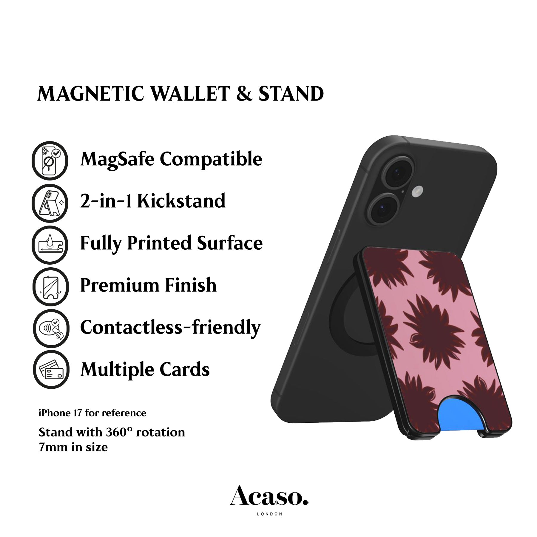 Soles Pink Magnetic Phone Wallet