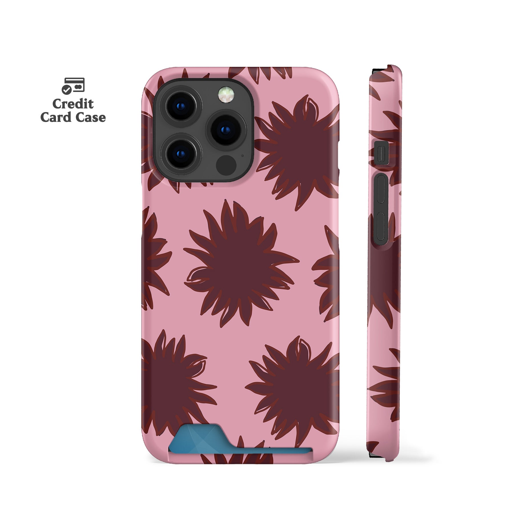 Soles Pink Maroon Card Case