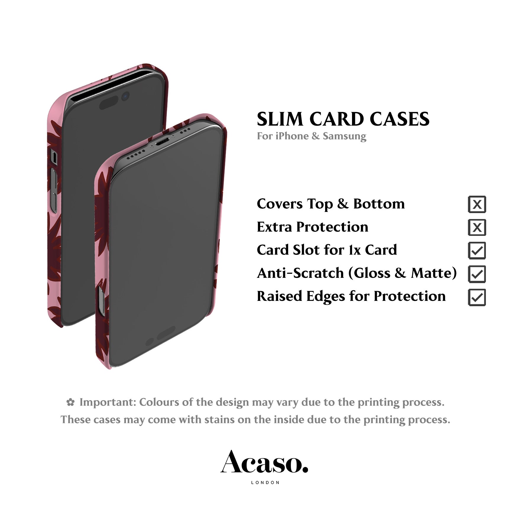 Soles Pink Maroon Card Case