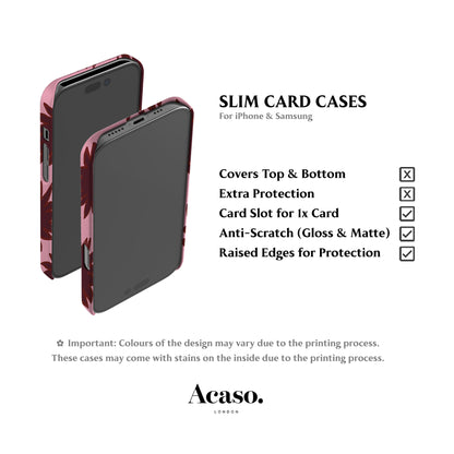 Soles Pink Maroon Card Case