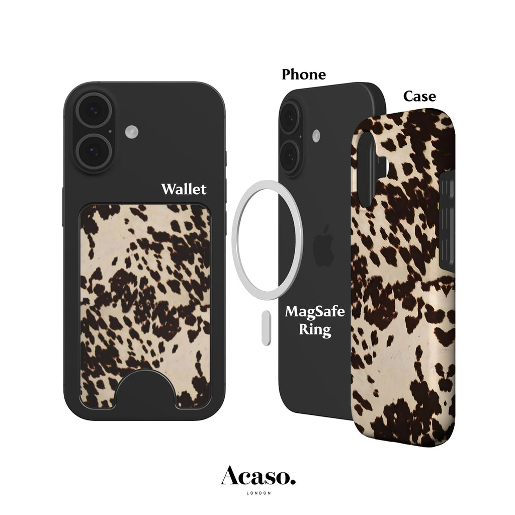 Speckled Cow Print Magnetic Phone Wallet