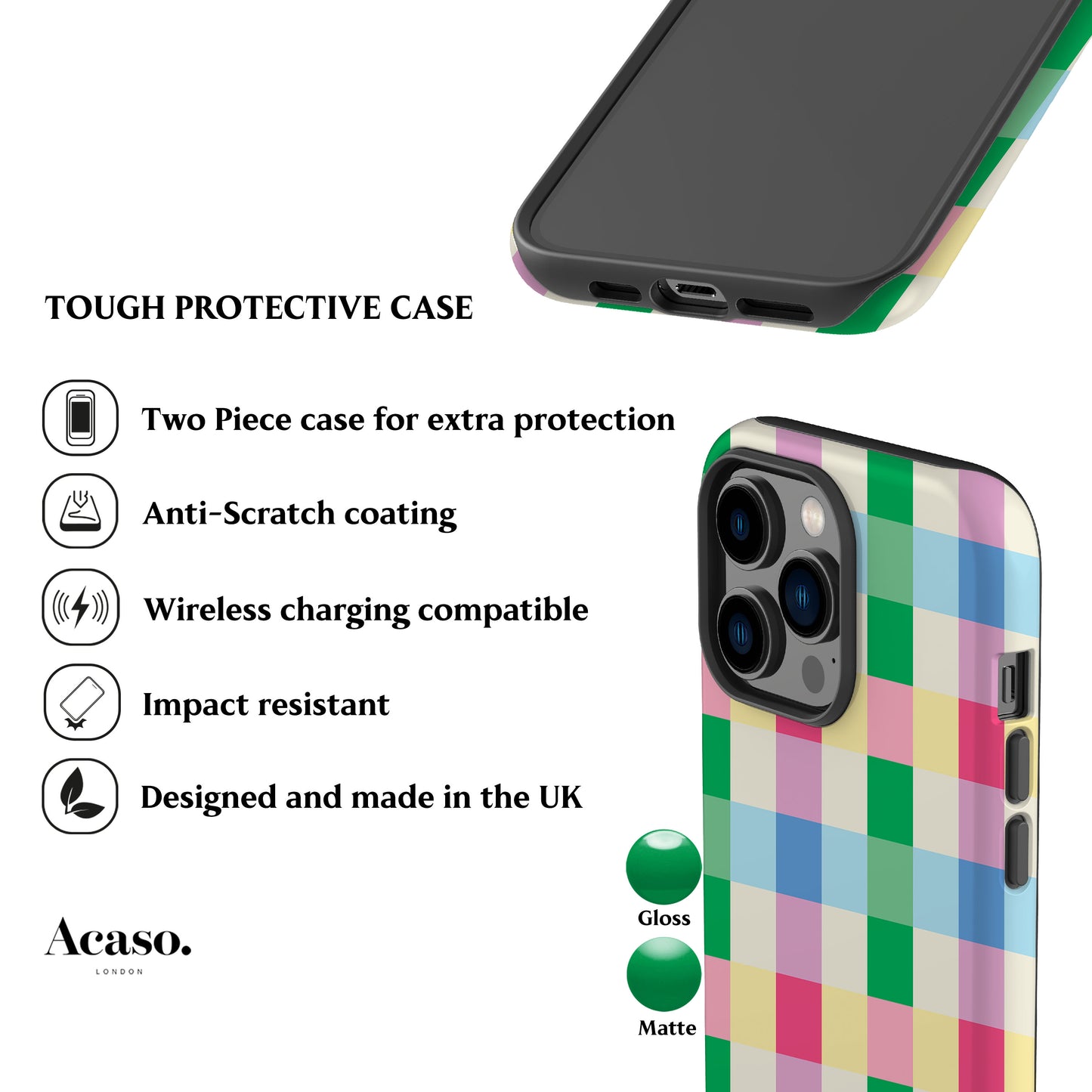 Bright Spring Checkers Phone Case