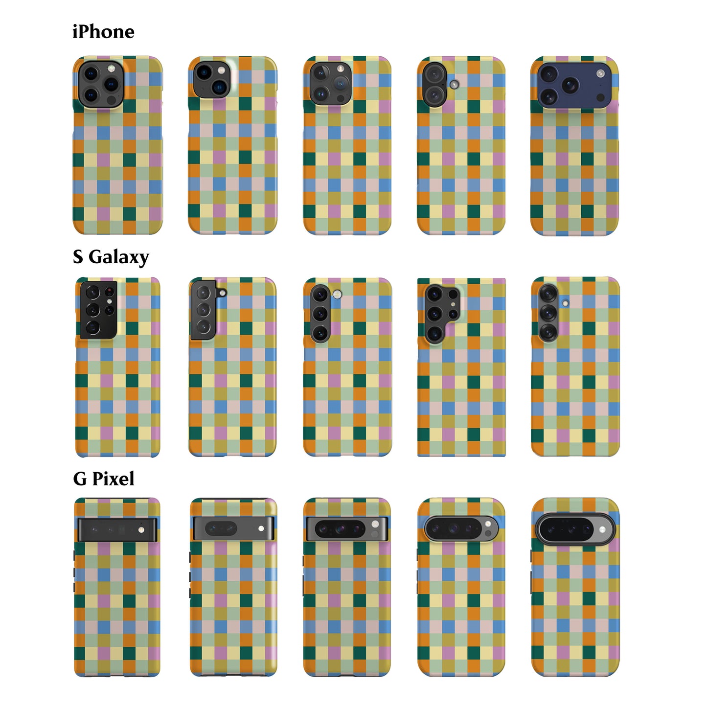 Pastel Spring Checkers Phone Case