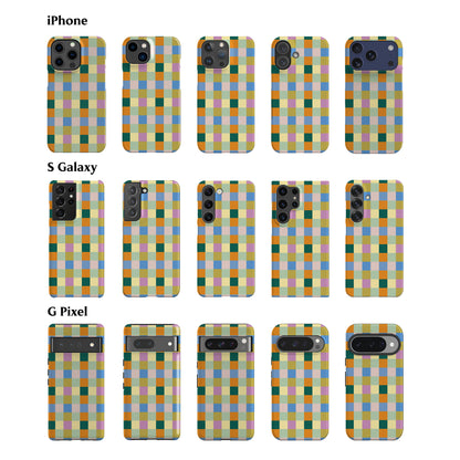 Pastel Spring Checkers Phone Case