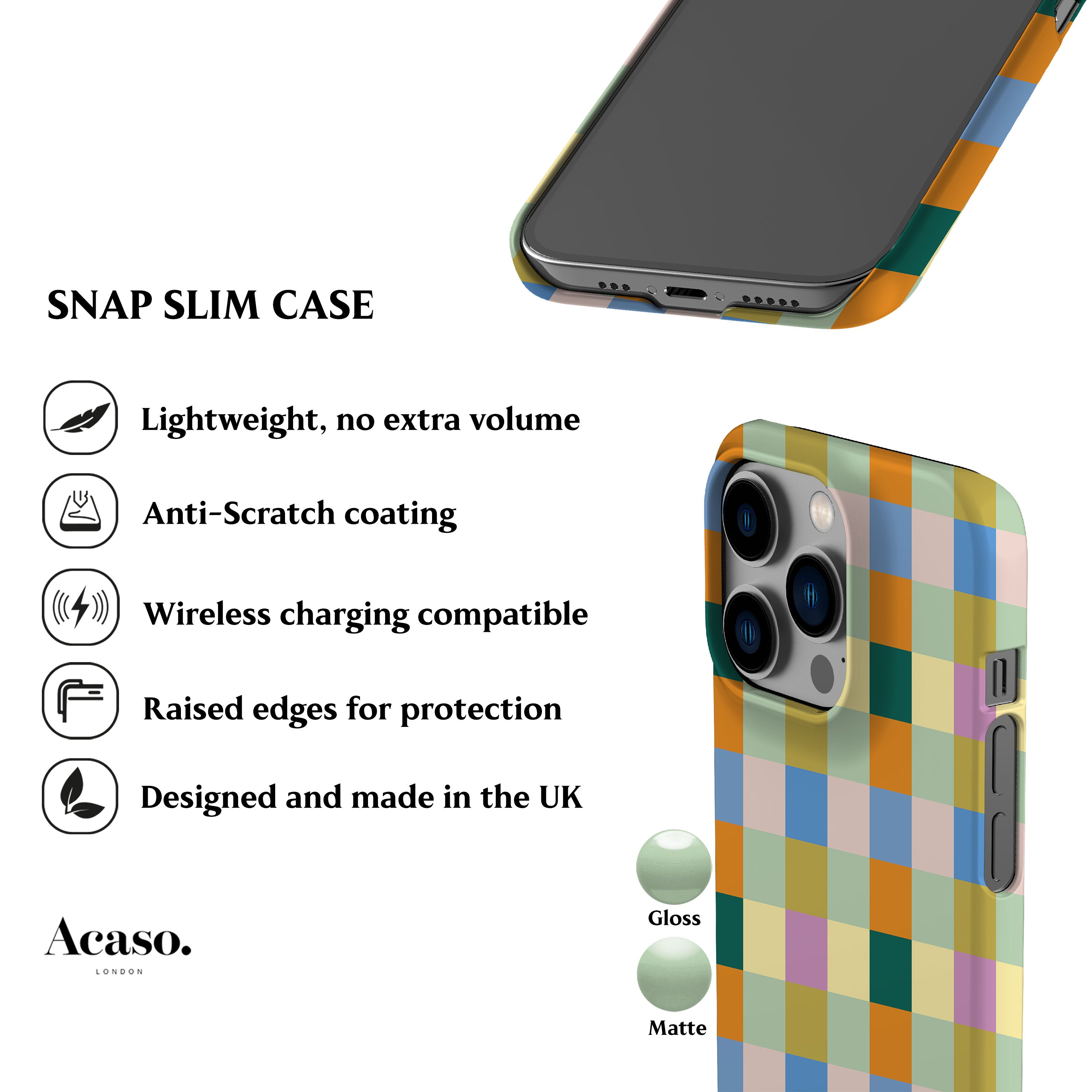 Pastel Spring Checkers Phone Case
