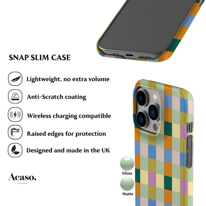 Pastel Spring Checkers Phone Case