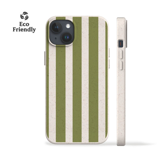 Spring Green Stripes Eco-Friendly Phone Case