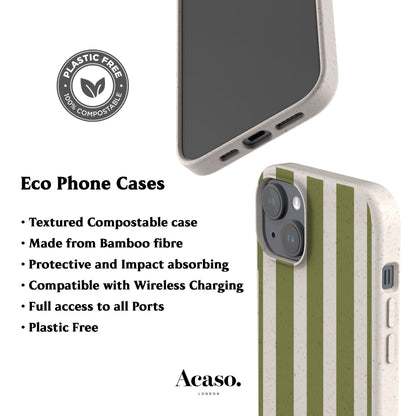 Spring Green Stripes Eco-Friendly Phone Case