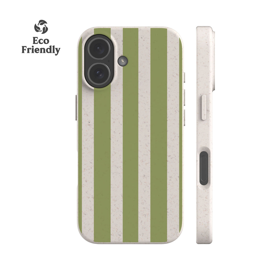 Spring Green Stripes Eco-Friendly Phone Case