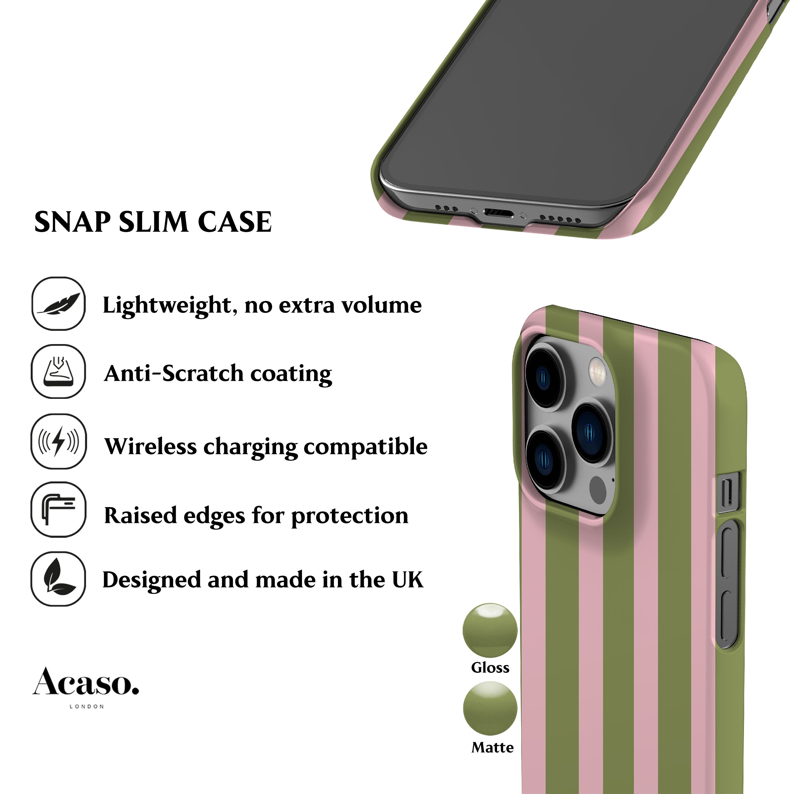 Spring Green Stripes Phone Case