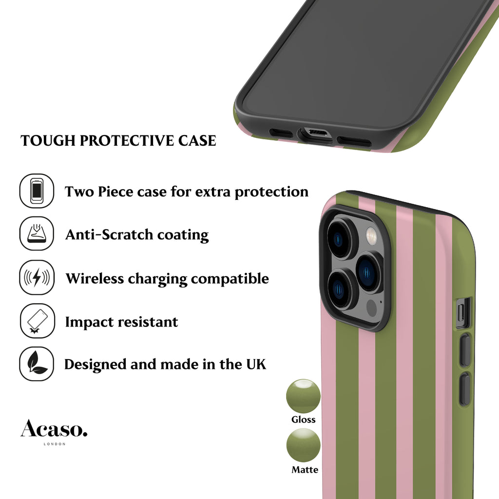 Spring Green Stripes Phone Case
