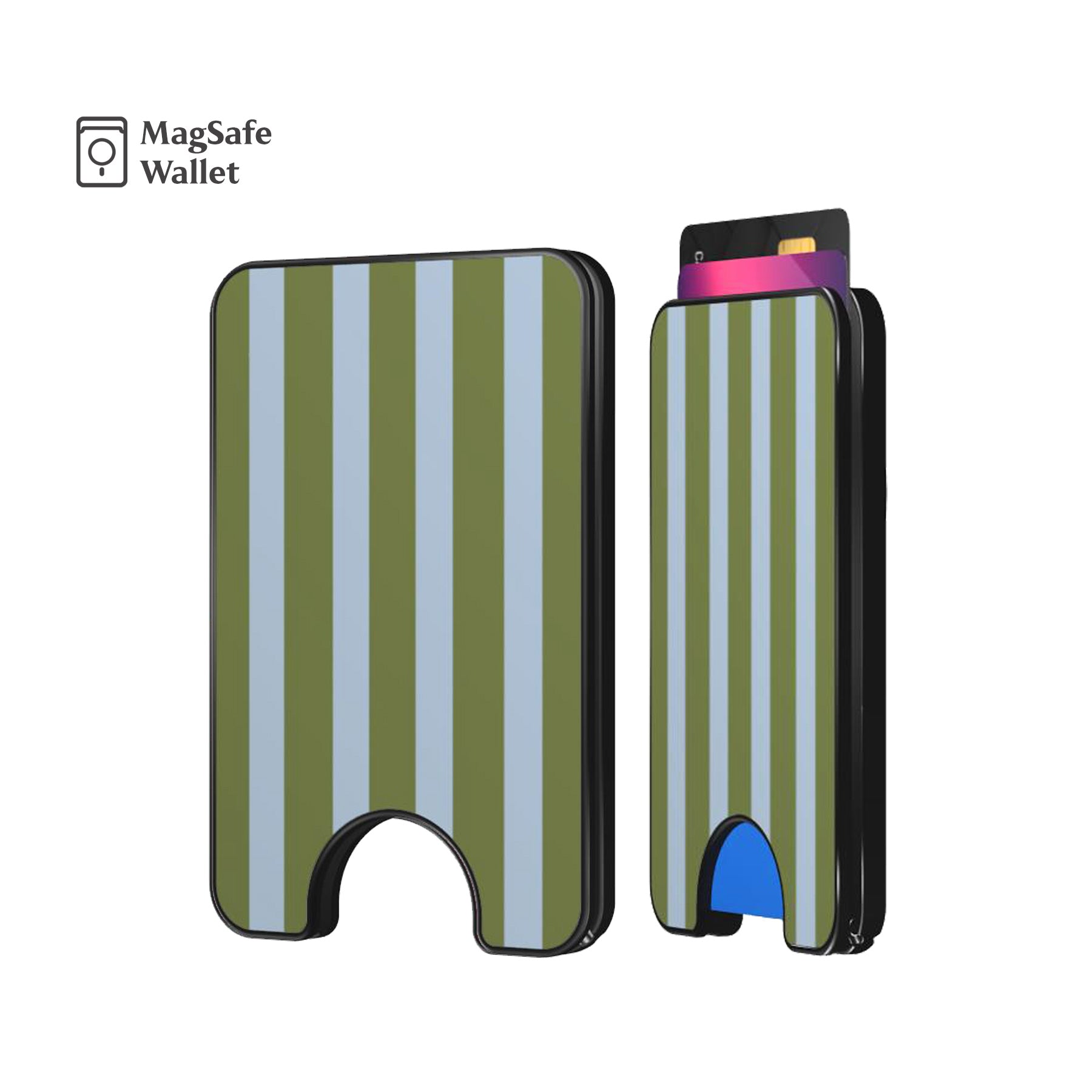 Spring Green Stripes Magnetic Phone Wallet