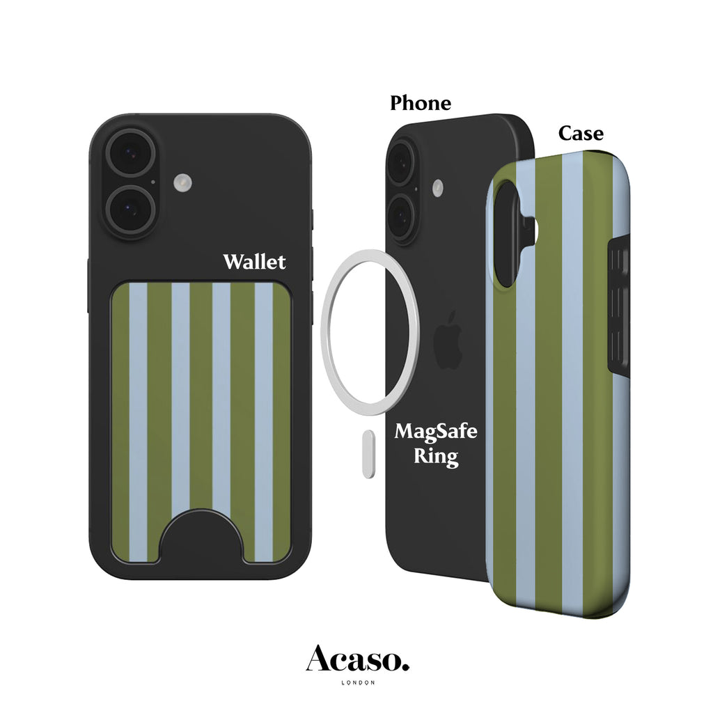 Spring Green Stripes Magnetic Phone Wallet