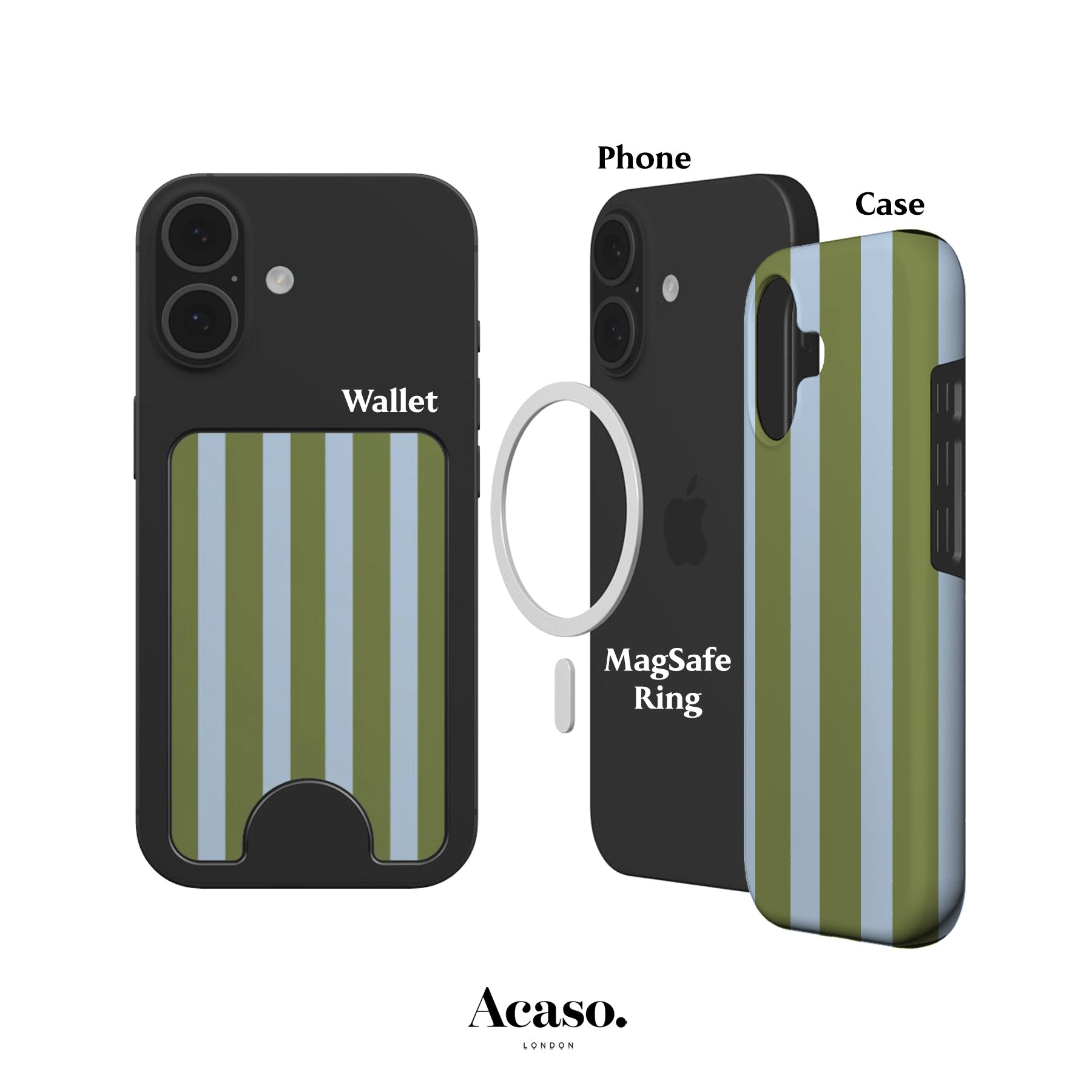 Spring Green Stripes Magnetic Phone Wallet