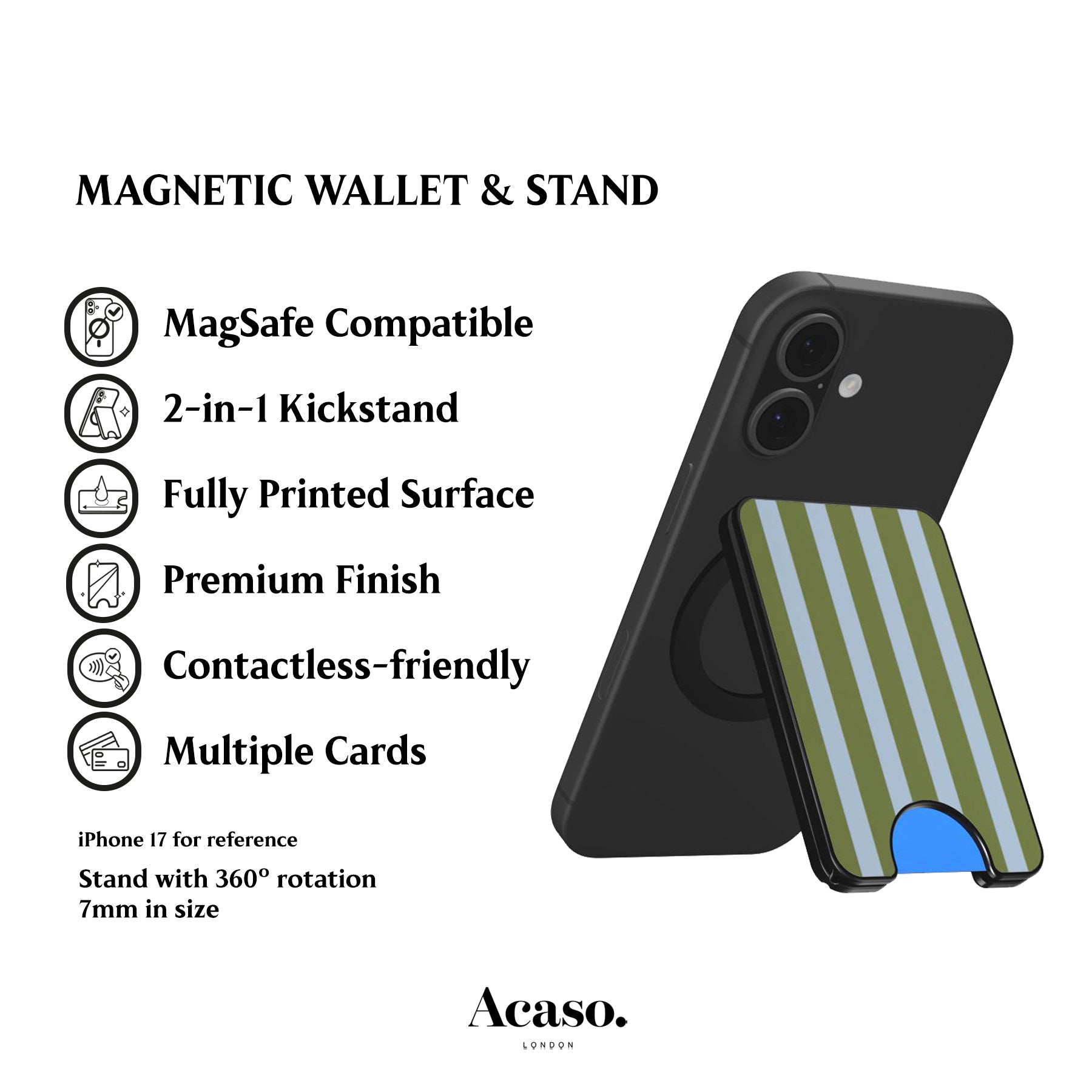 Spring Green Stripes Magnetic Phone Wallet