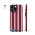 Spring Maroon Stripes Card Case