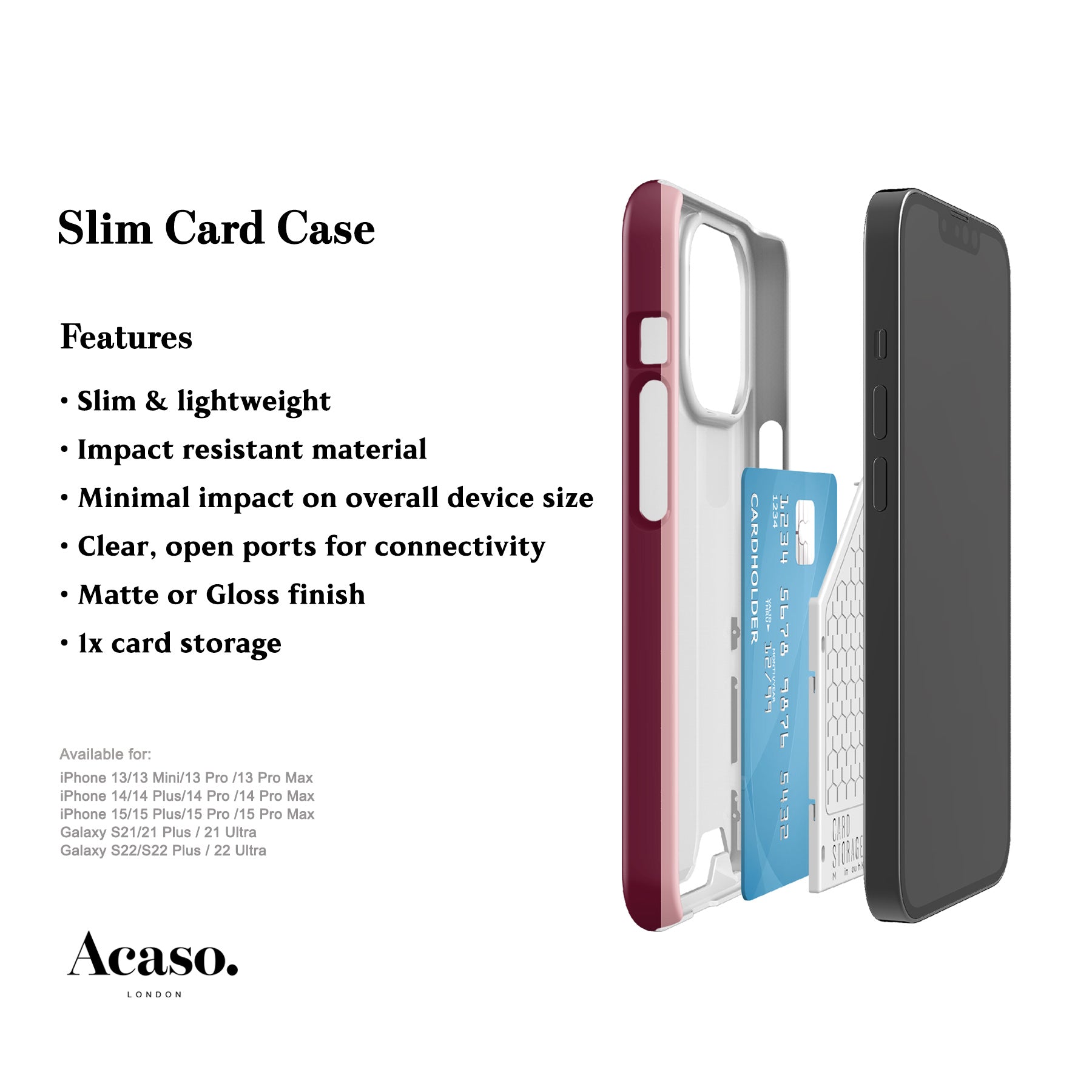 Spring Maroon Stripes Card Case