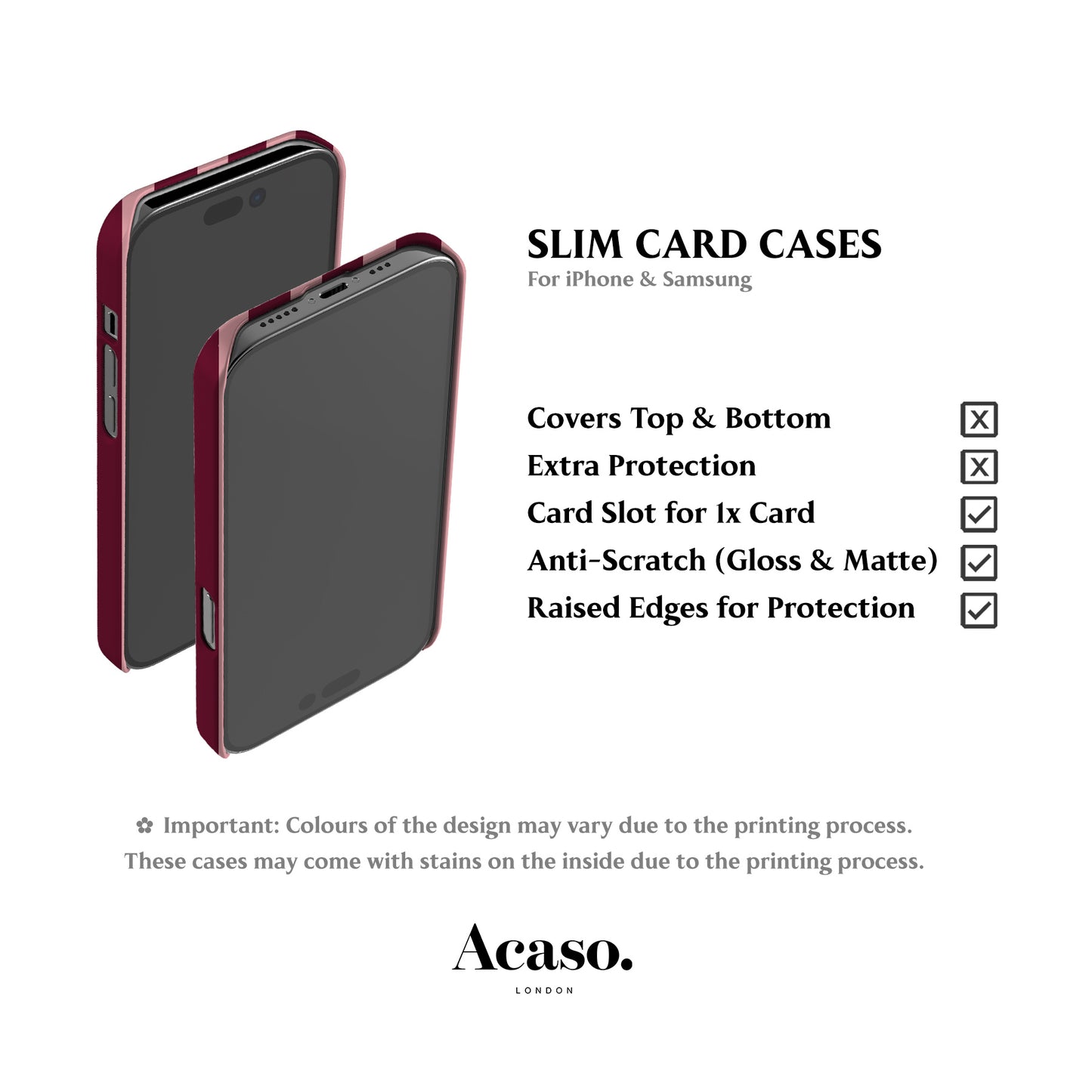 Spring Maroon Stripes Card Case