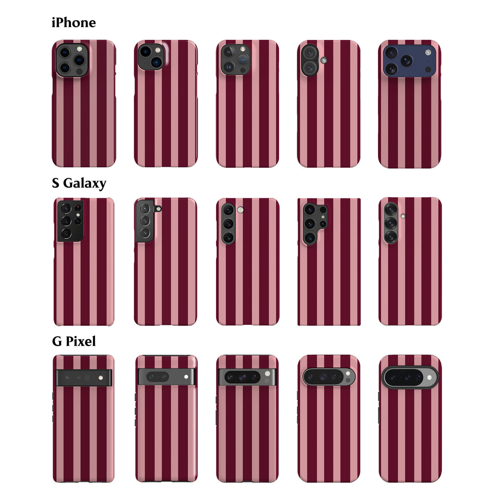 Spring Maroon Stripes Phone Case