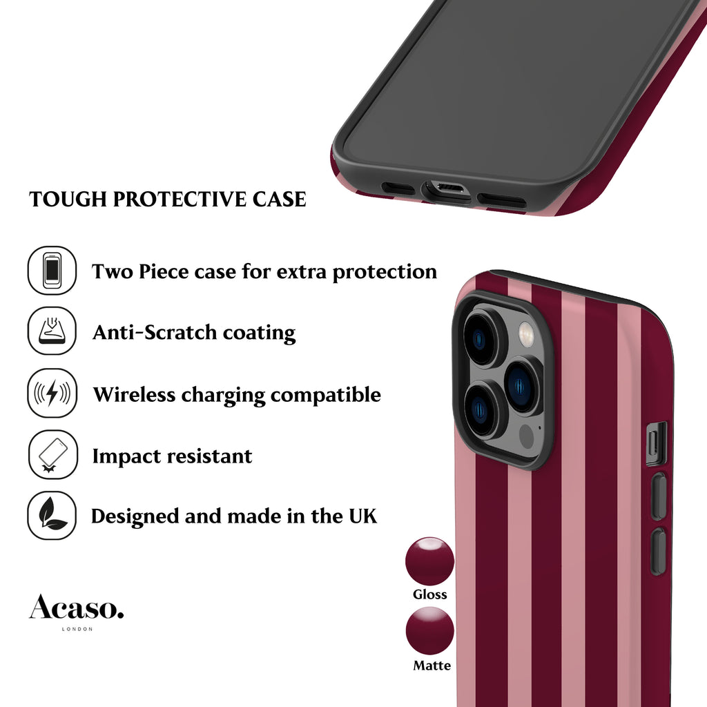 Spring Maroon Stripes Phone Case