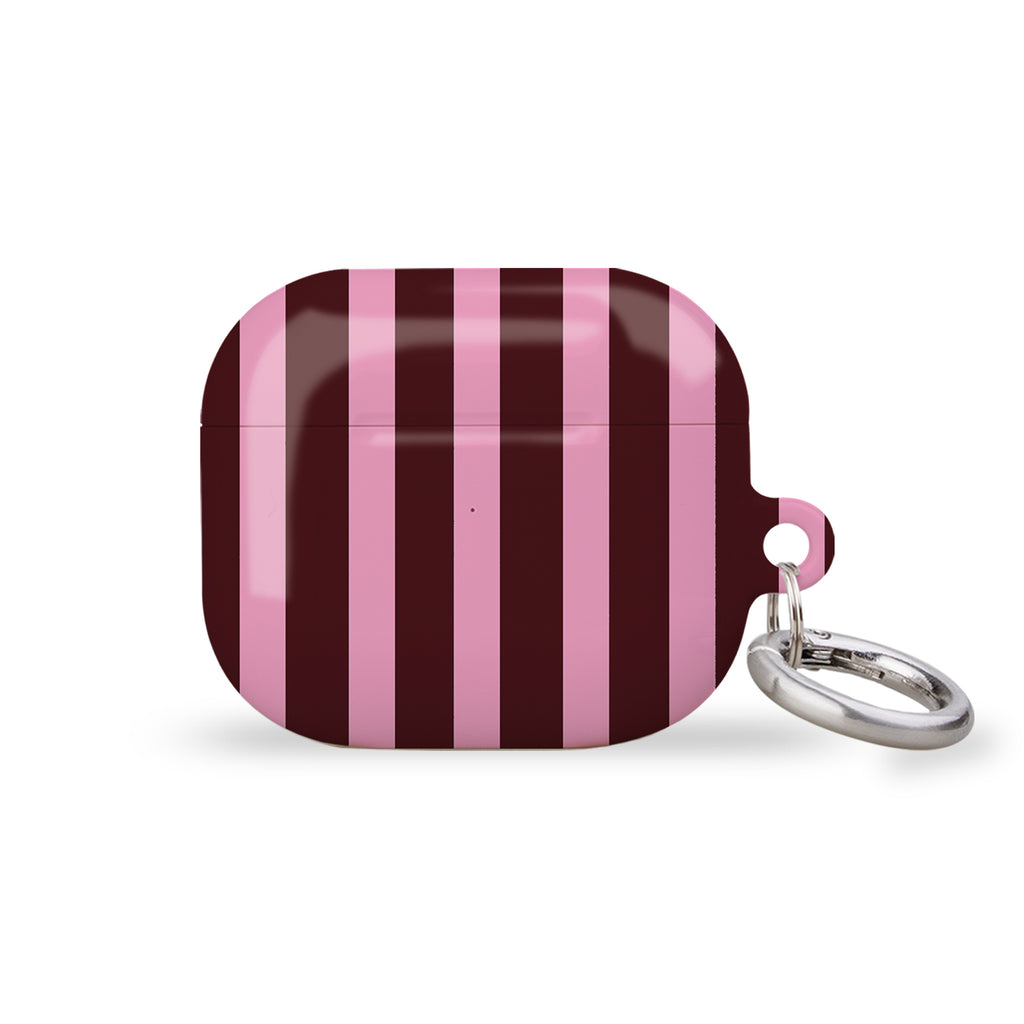 Spring Maroon Pink Stripes AirPods Cover