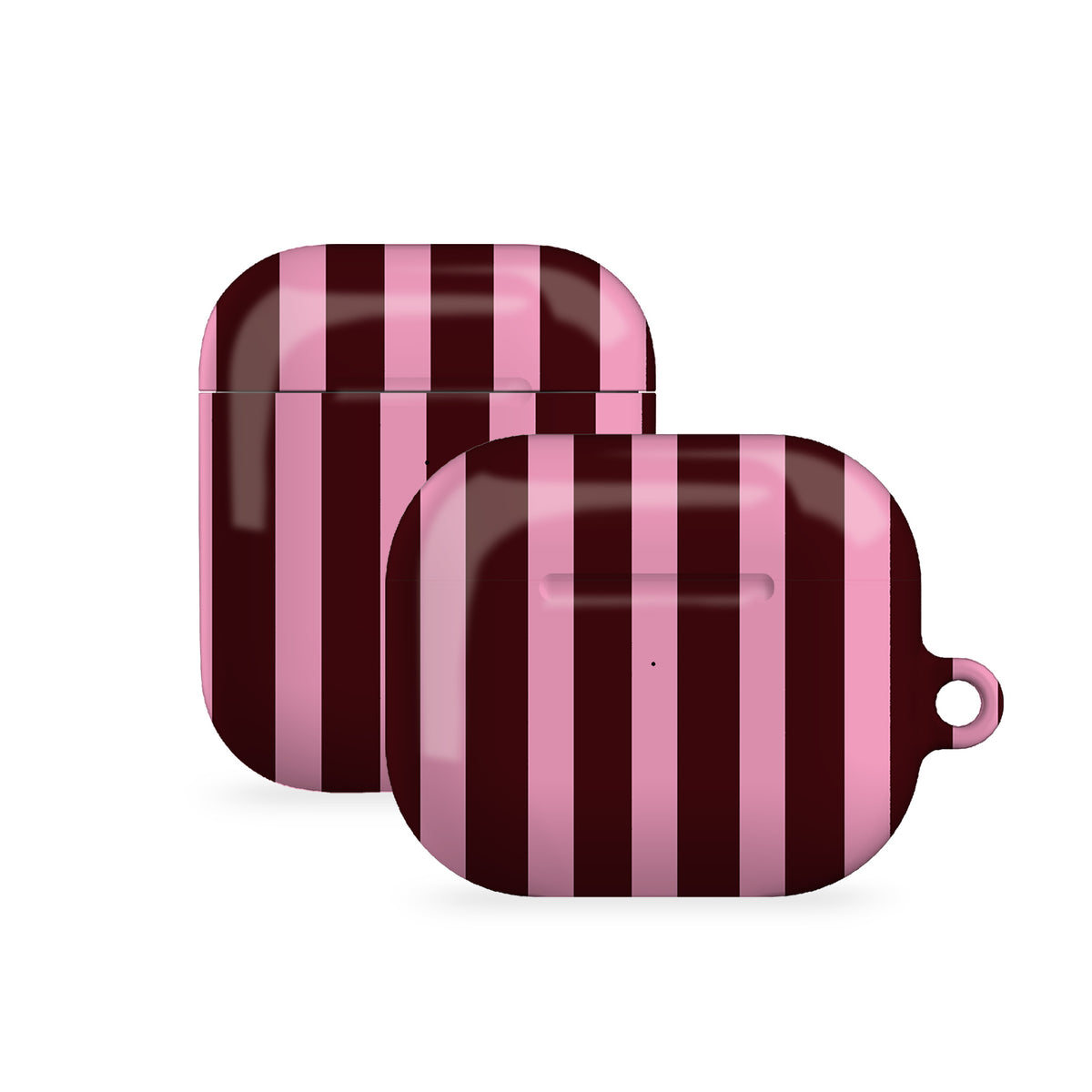 Spring Maroon Pink Stripes AirPods Cover