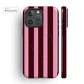 Spring Maroon Pink Stripes MagSafe iPhone Case