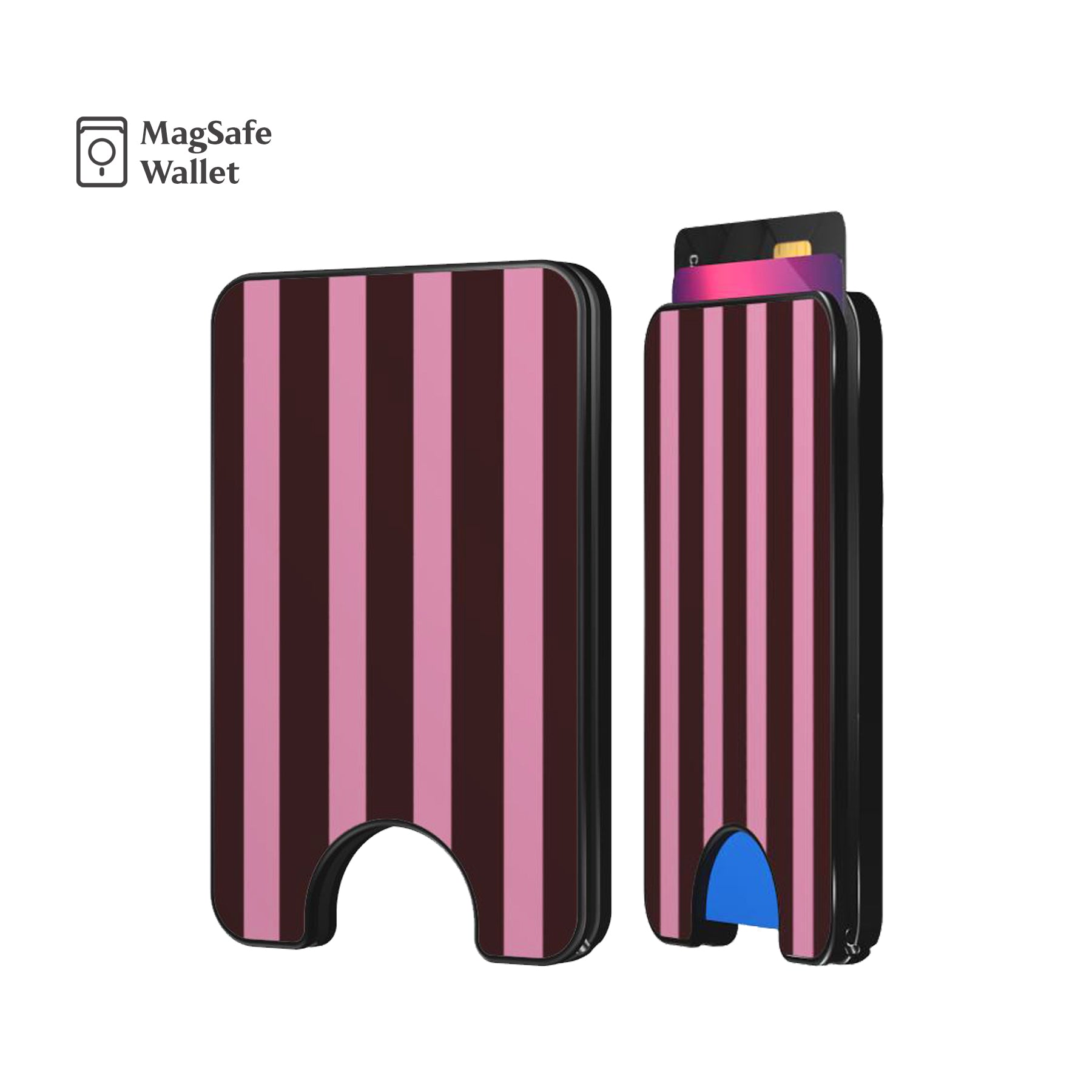 Maroon Spring Stripes Magnetic Phone Wallet