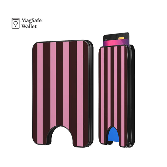 Maroon Spring Stripes Magnetic Phone Wallet