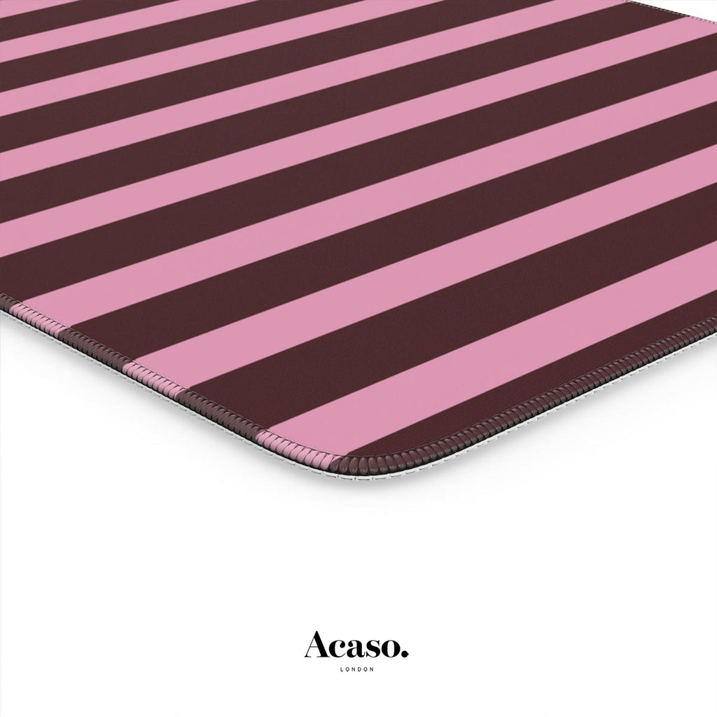 Spring Maroon Stripes Desk Mat