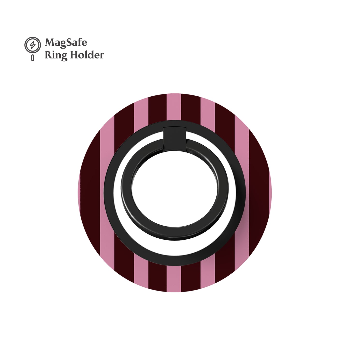 Spring Maroon Stripes MagSafe Ring Holder