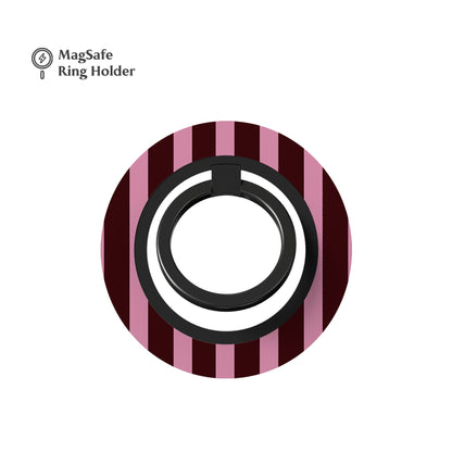 Spring Maroon Stripes MagSafe Ring Holder