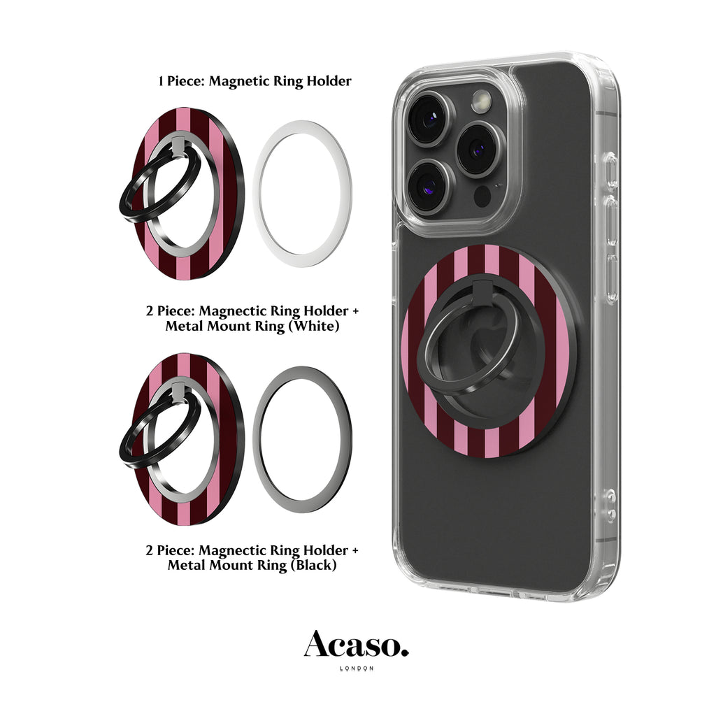 Spring Maroon Stripes MagSafe Ring Holder