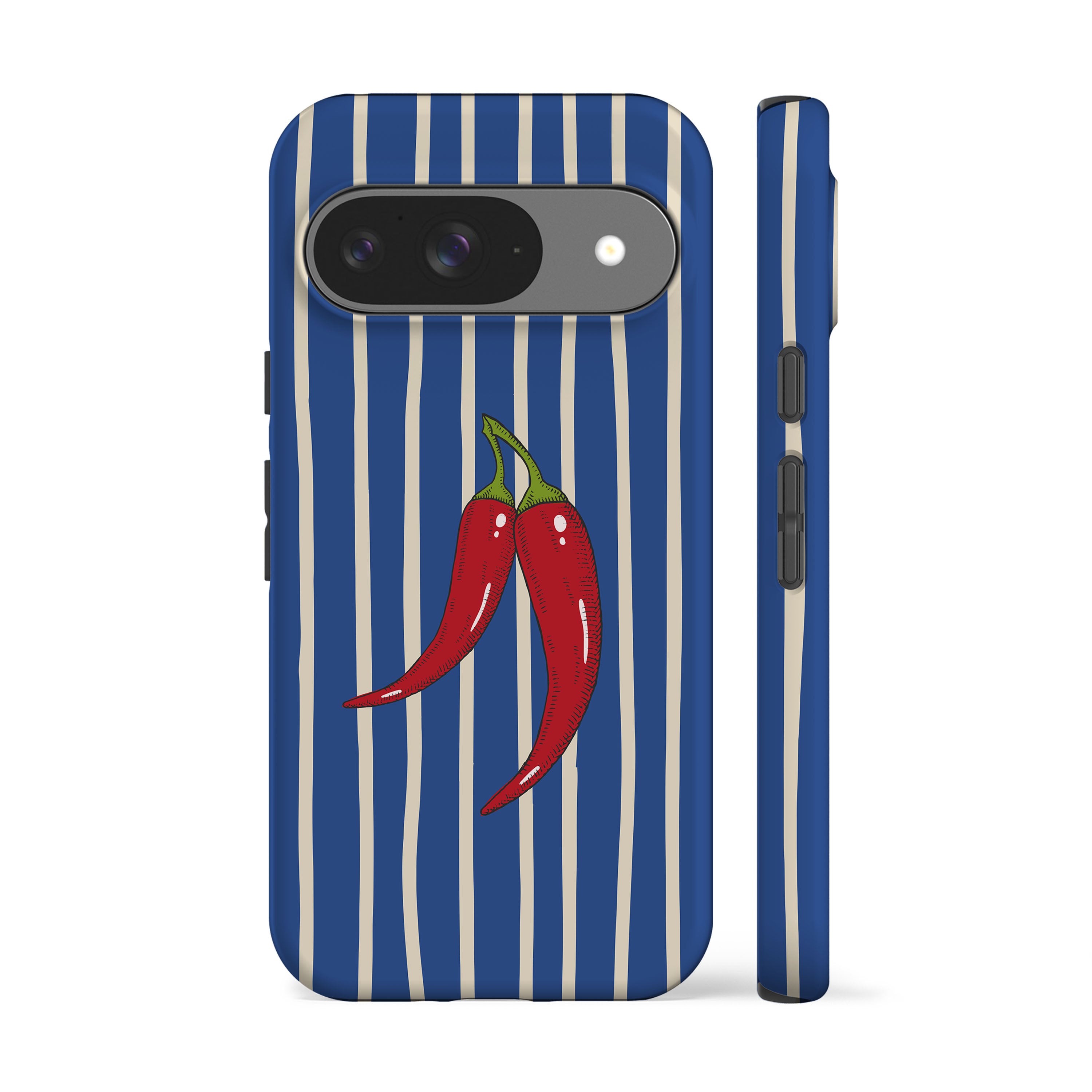 Striped Chilies Blue Phone Case